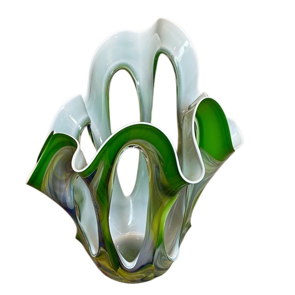 Makora Krosno Hand Crafted MCM Art Sculpture Multi Colored Glass Vase - Picture 3 of 9